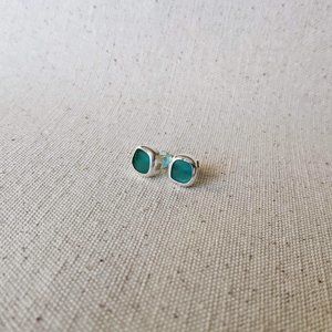 Sea glass stud earrings